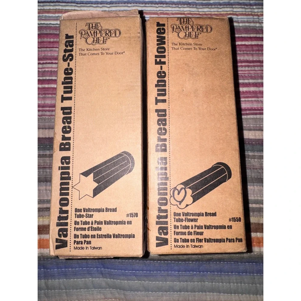 Pampered Chef Valtrompia Bread Tubes Star 1570 Flower 1550 Set of 2 Vintage